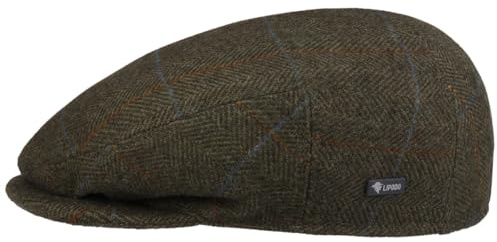 Lipodo Casquette à Carreaux pour Enfant - Made in Italy Laine Gavroche l'hiver avec visière, Doublure Printemps-été - 51 cm Olive
