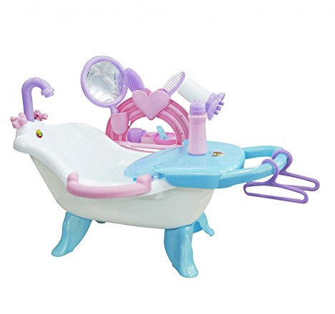 Coloma Puppenbadewanne mit Wickelauflage, geeignet ab 3 Jahren I Komplettset für Rollenspiel I Fördert Sozialkompetenz