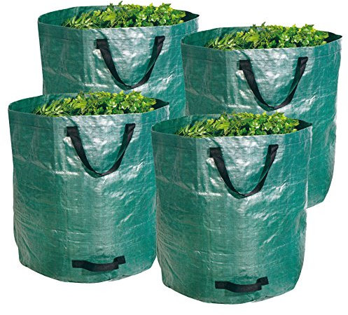 BigDean Gartenabfallsack XXL 272L im 4er Set - Extra robustes Polypropylen-Gewebe 150g/m² - wasserdicht & reißfest - Perfekter Behälter für Laub, Müll, Grünabfall, Grüngut & Kompost