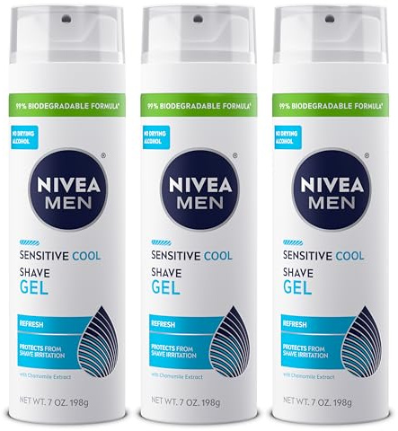 NIVEA Men Sensitive Cooling Shaving Gel 7 Ounce (Pack of 3)