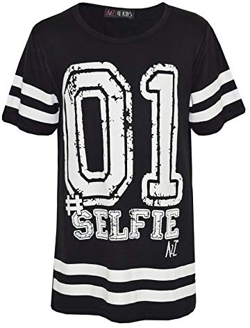 A2Z 4 Kids® barn flickor ny säsong 01 selfietryck baseball topp mode t-shirt 7 8 9 10 11 12 13 år