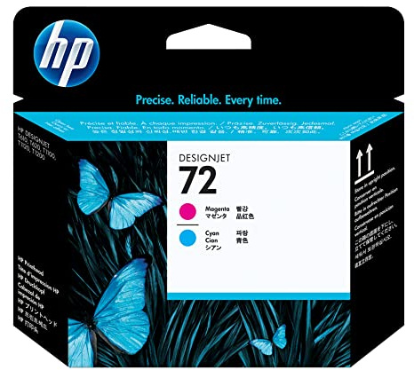 HP 72 Originaler DesignJet Druckkopf (C9383A) in Magenta & Cyan, für HP DesignJet T2300 eMFP, T1300, T1200, T1120, T1100, T1100 MFP, T795, T790, T770, T620, T610 & T600 Großformatdrucker