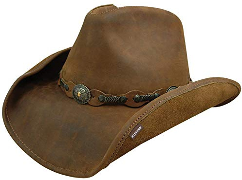 Stetson Roxbury Shapeable Leather Cowboy Western Hat, Rust, X-Large