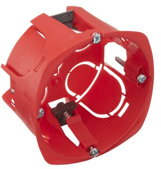 Boite de derivation electrique - boite derivation - Boite de derivation etanche exterieur - Boite Pour Appareillage - Cloison Sèche - 1 Poste - Diamètre 67mm - Profondeur 40mm - Rouge