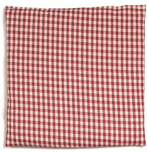 Cherry Stone Cushion 19 x 19 cm Organic Fabric Red/White Heat Pad and Cold Compress Grain Pillow for Microwave, Oven, Freezer