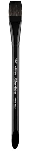 Silver Brush Limited 3008S3/4in Black Velvet Quadratischer Pinsel für Aquarellpinsel, Größe 3/4 Zoll, Kurzer Griff