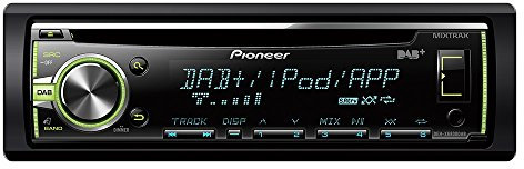 Pioneer DEH-X6800DAB-AN Ricevitore Multimediale per Auto, Nero, 1 DIN, 200 Watt, CD-R/RW, Girevole, MOSFET, Controllo iPod/iPhone, Accesso Android, Con Antenna DAB