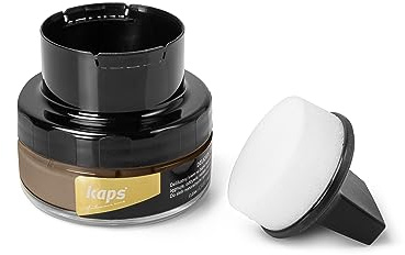 Kaps Crema para Zapatos con Aplicador de Esponja, Cuidado Intensivo y Nutritivo del Cuero, Delicate, 70 Colores (166 - camel)