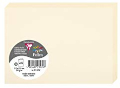 Clairefontaine 2327C förpackning med 25 dubbelkort pollen, 210 g, i format C6, 110 x 155 mm, Elfenben