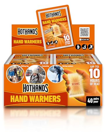 HotHands Hand Warmers - 40 pairs - 10 hours of heat - Air activated - Ready to use, 8368342, Orange