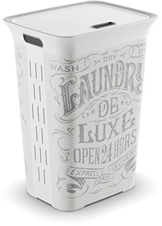 Keter Kis Chic Portabiancheria - Portabiancheria Decorato Da 60 Lt - 44X35X61H Laundry Bag, Resistente ai graffi