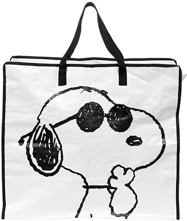 BUTLERS Einkaufstasche mit Reißverschluss -Snoopy PEANUTS - Tragetasche groß mit Innentasche und verstärktem Boden | Jumbo-Tasche robust & faltbar für Einkaufen & Aufbewahrung