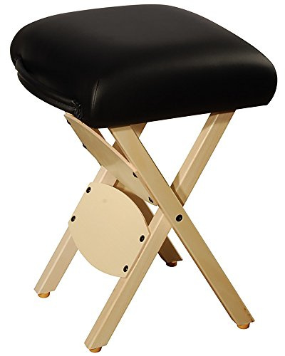 Master Massage Tables Lightweight Wooden Handy Folding Massage Stool, Black