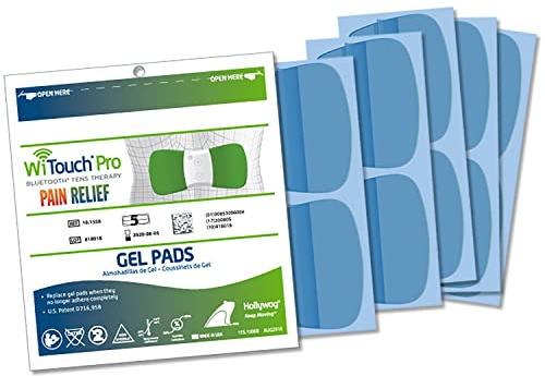 Hollywog Gel Pad Refills | WiTouch Pro & Aleve Direct Therapy TENS | återanvändbara | klibbiga dynor för TENS-enhet – 1 förpackning med 10 dynor