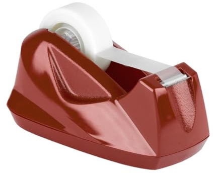 Acrimet Desktop Tape Dispenser, Premium, Non-Skid Base, Plastic, Red