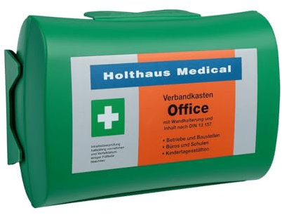 Holthaus Betriebsverbandkasten Office, Verbandkasten, DIN 13157, Wandhalterung