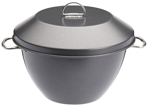 MasterClass Non Stick Pudding Steamer with PTFE, PFOA and BPA Free Non Stick in Gift Box, Robust Carbon Steel, 2 Litre