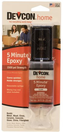 Devcon Epoxy, 5 Minute Epoxy, 1 Ounce Syringe | GLU-720.80