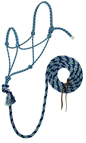 Weaver Leather Silvertip No. 95 Rope Halter with 12' Lead,Gray/Royal Blue/Navy/Turquoise,Average,35-9525-T33