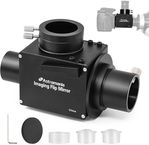 Astromania 1.25 Inch Flip Mirror for Telescope with Eyepiece Adapter, Precise Focusing & Centering Telescope Accessories with Camera & Eyepiece for Simultaneous Naked-Eye Viewing & Astrophotography