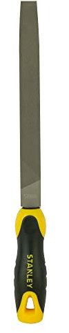 Stanley Halbrundfeile, Hieb 2 (200 mm Länge, Karbon-Stahl, ergonomischer Bi-Material Handgriff, Griffaussparung) 0-22-456