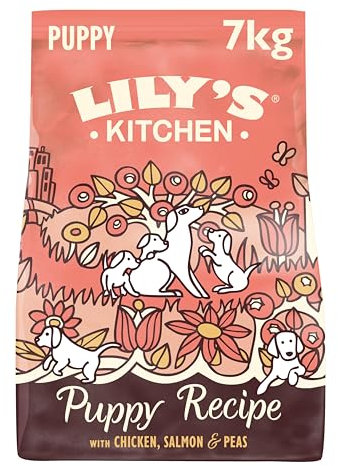 Lily's Kitchen Mit natürlichen Zutaten hergestellt Trockenfutter für Welpen, Lachs & Erbsen Getreidefreie Rezeptur 7kg Beutel