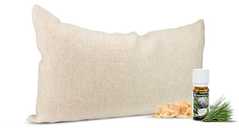Bio-Zirbenkissen - 17x29cm - mit 10ml Bio-Zirbenöl - Zirbenspäne als Kissenfüllung