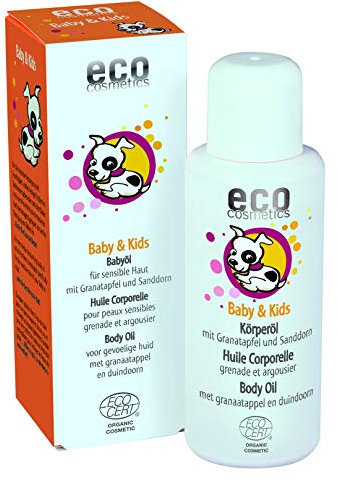 eco cosmetics ECO Baby & Kids Öl, Bio Baby Öl mit Bio Sanddornöl, Bio Olivenöl und Bio Sesamöl, vegan, 1x 100 ml