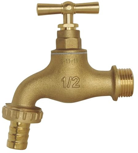 SOMATHERM FOR YOU, Robinet de puisage à potence brut en laiton CW617N - Mâle 1/2 - Raccord au nez 3/4 - Résistant, fiable, pression max 10 bars, température max 90°C, norme ACS