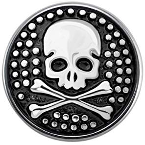 Quiges Damen Click Button 18mm Chunk Piraten Schädel Symbol für Druckknopf Zubehör