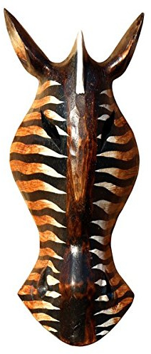 Bella 30 cm quadricorne maschera legno di Zebra giraffa Africa Maske52