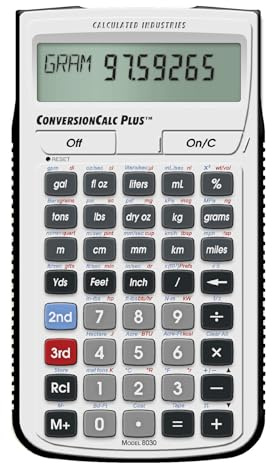 Calculated Industries 8030 ConversionCalc Plus Ultimate Professional Conversion Calculator Tool for Health Care Workers, Scientists, Pharmacists, Nutritionists, Lab Techs, Engineers and Importers, Silver