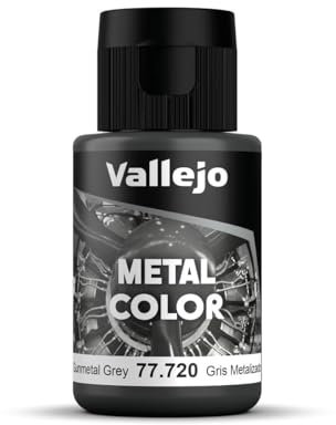 Acrylicos Vallejo VJ77720 Peinture métallique Gris acier 32 ml