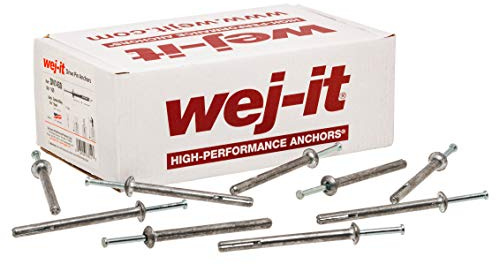 Wej-It Nail-It DN1411 Drive Anchor, Zamac Alloy, Zinc Plated Finish, Meets GSA FFS-325 Group V Type 2 Class 2 Specifications, 1/4 Diameter, 1-1/4 Length (Pack Of 100)