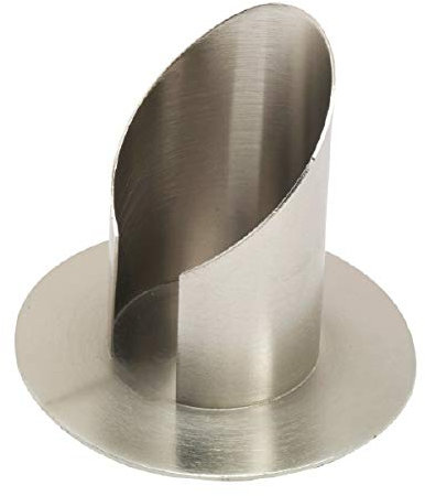 Röhren Kerzenleuchter mit Schlitz, Messing Silber matt gebürstet für Ø 6 cm Altarkerzen, Taufkerzen und Anlasskerzen