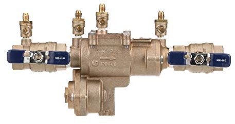 Febco LF860 Series 1 Lead-Free Bronze Reduced Pressure Zone Backflow Preventer Assembly, Quarter Turn Shutoff, Small Diameter, Spring-Loaded Check Valves, Water Line and Irrigation System