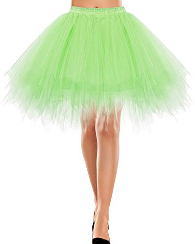 Bbonlinedress Mini tyllkjol för kvinnor 1950-tal, vintage, vuxen, balett, tutu, skater-kjol för cosplayfest, Mint, XL