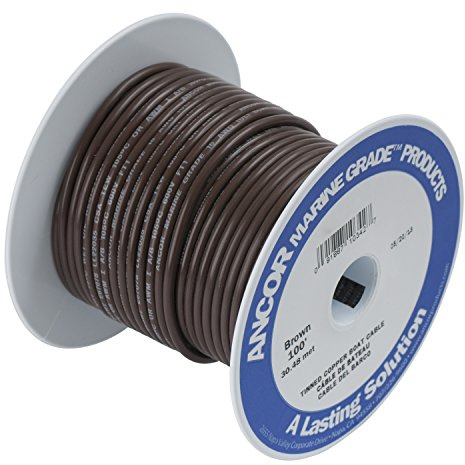 Ancor 100210 Marine Grade Electrical Primary Tinned Copper Boat Wiring (18-Gauge, Brown, 100-Feet)