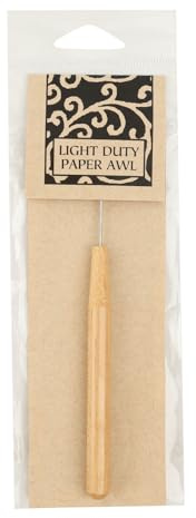 Books by Hand, Light Duty Bookbinding Awl Scratch Awl, 5.8 inch, Wooden Handle with a Steel Needle Point
