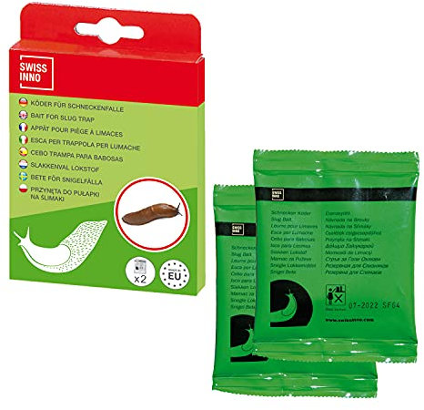 SWISSINNO Cebo para trampa de babosas: hecho de alimentos sin productos químicos tóxicos, respetuoso con el medio ambiente. 2 uds.