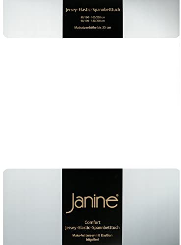 Janine Spannbettlaken Elastic - extra weiches und elastisches Spannbetttuch - für Matratzen 180x200cm bis 200x220cm weiß