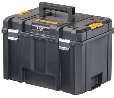 DEWALT TSTAK Tool Box, Extra Large Design, Removable Tray for Easy Access to Tools, Water and Debris Resistant (DWST17806)