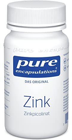 Pure Encapsulations - Zink 30 (Zinkpicolinat) - ideal bioverfügbar, hypoallergenes Präparat mit Zink für die Abwehrkräfte - 60 vegane Kapseln