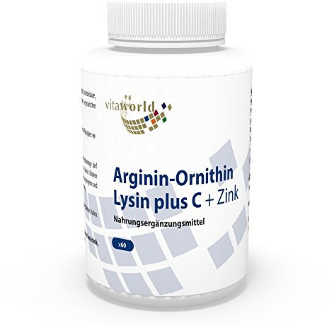 Vita World Arginine Ornithine Lysine + Zinc + Vitamine C 60 Capsules Made in Germany