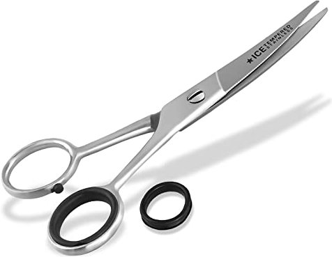 Gebogene Bartschere - Haarschere mit Mikroverzahnung 13 cm Rostfreies Edelstahl