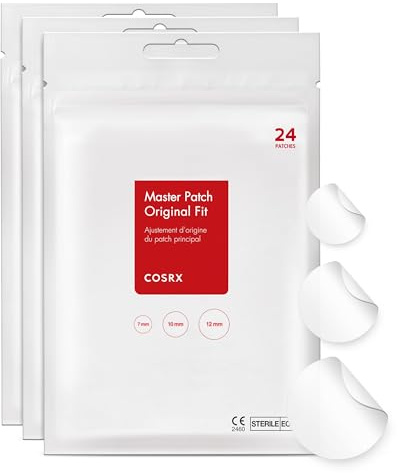 COSRX Acne Pimple Patches Absorbing Hydrocolloid Spot, 3 Size (72 Count)