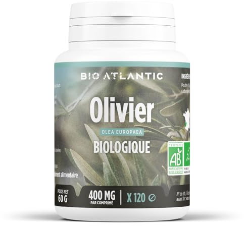Olivier feuille Bio - Olea europaea - 400 mg - 120 Comprimés - BIO ATLANTIC