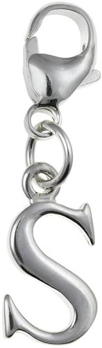 Versalbokstav A-Z alfabet initial 925 sterling silver clip-on berlock hänge med hummerlås för kvinnor – enkel eller kubisk zirkon bokstavsberlocker kompatibel med Thomas Sabo berlocker armband