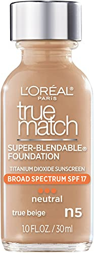 L'Oreal True Match Super-Blendable Makeup, SPF 17, True Beige N5 1 fl oz (30 ml)