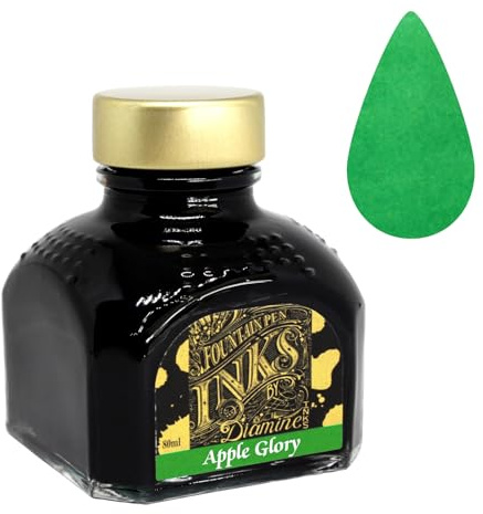 Diamine Ink Bottles - Choose Colour & Bottle Size 80ml/250ml/500ml, Perfect for Artists, Writers, Schools, Large Workplaces (80ml, Apple Glory)